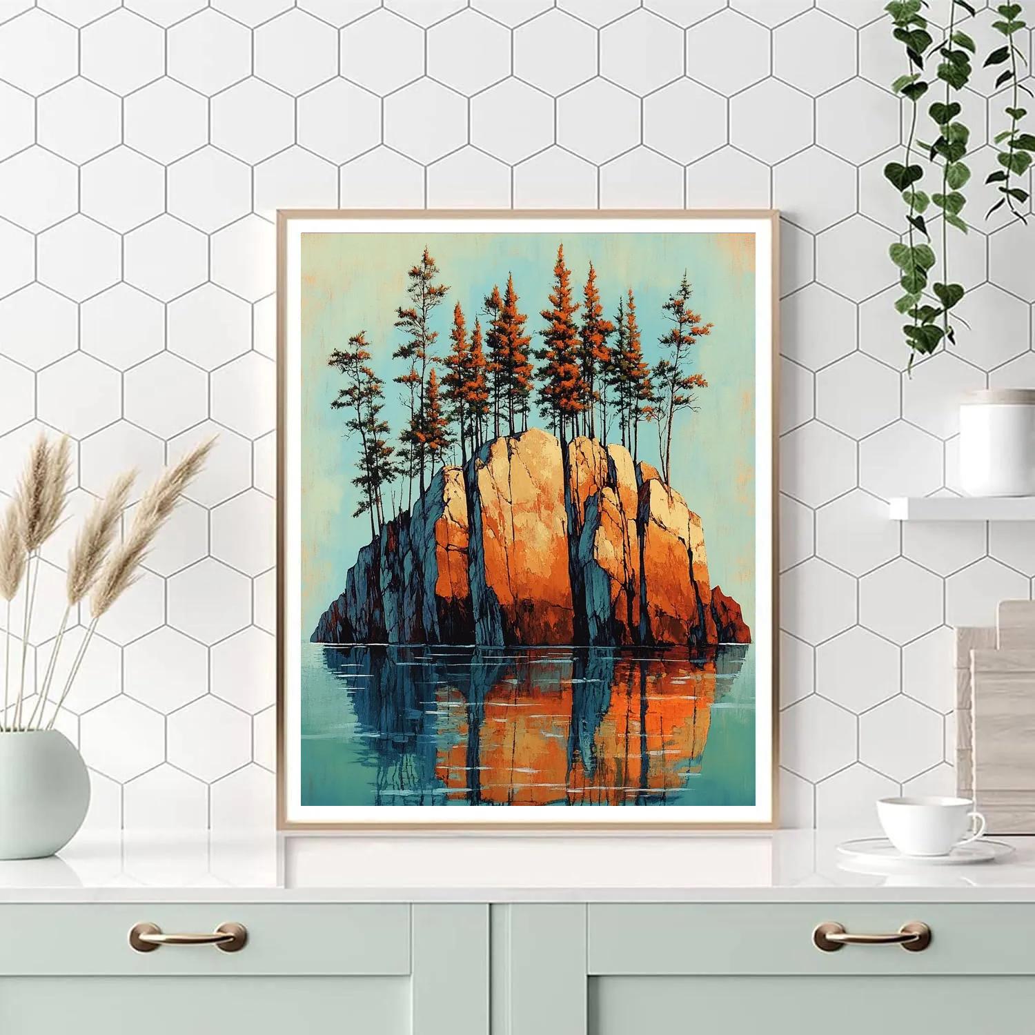 Arthur Lismer Inspired Rockbound Spruce Reflection Numbered painting kits