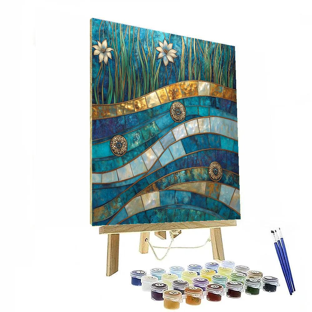 Gustav Klimt Inspired Decorative River Surface DIY paint by numbers