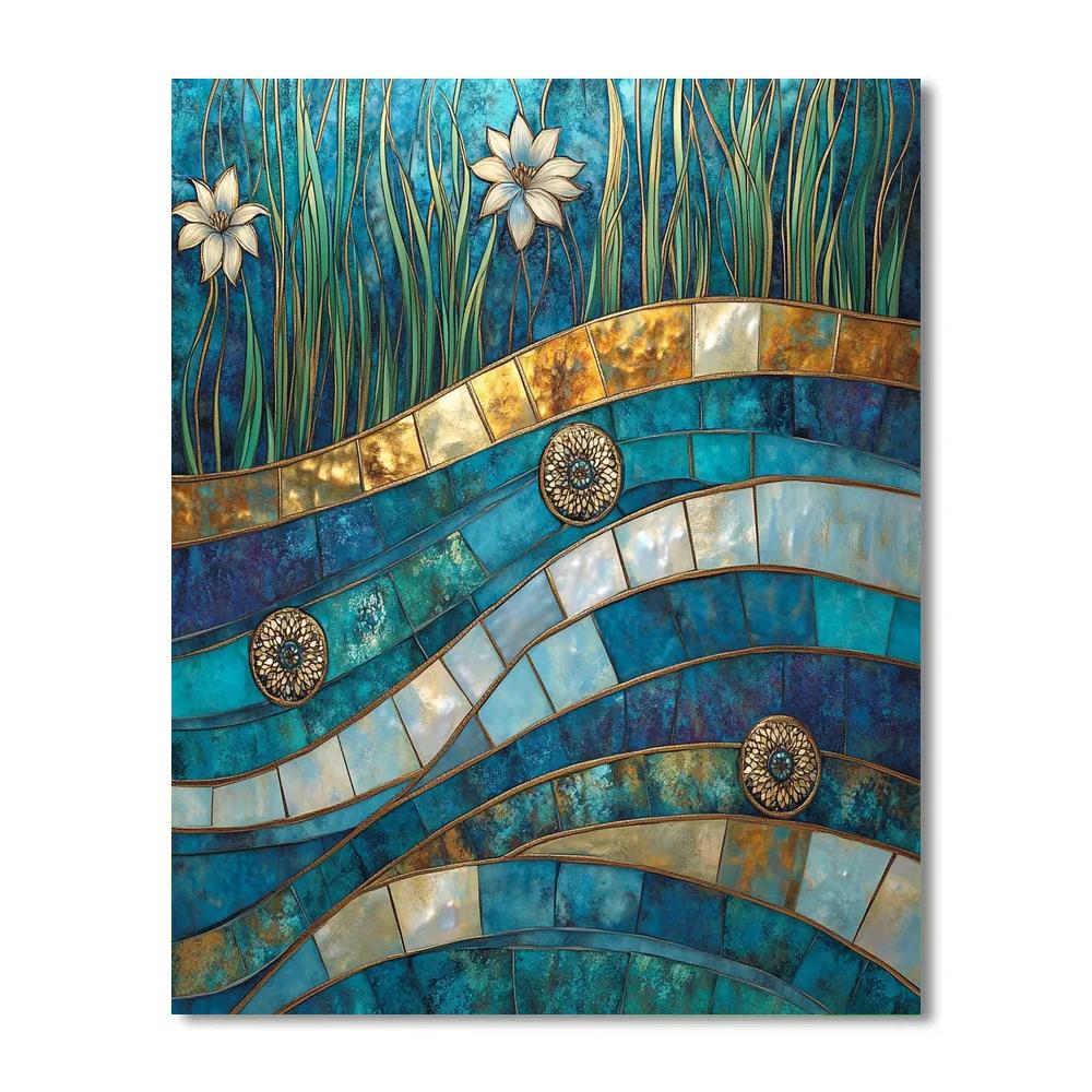 Gustav Klimt Inspired Decorative River Surface DIY paint by numbers