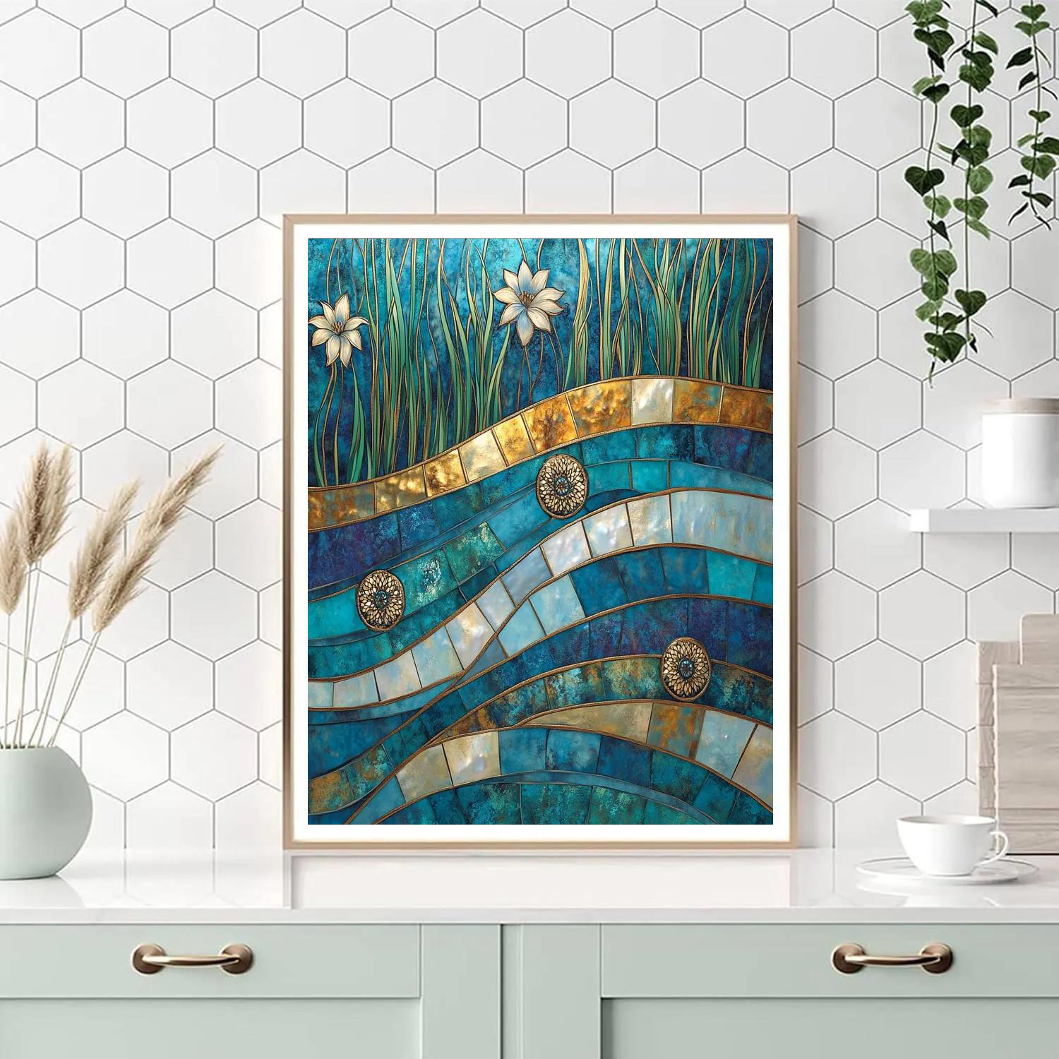 Gustav Klimt Inspired Decorative River Surface DIY paint by numbers