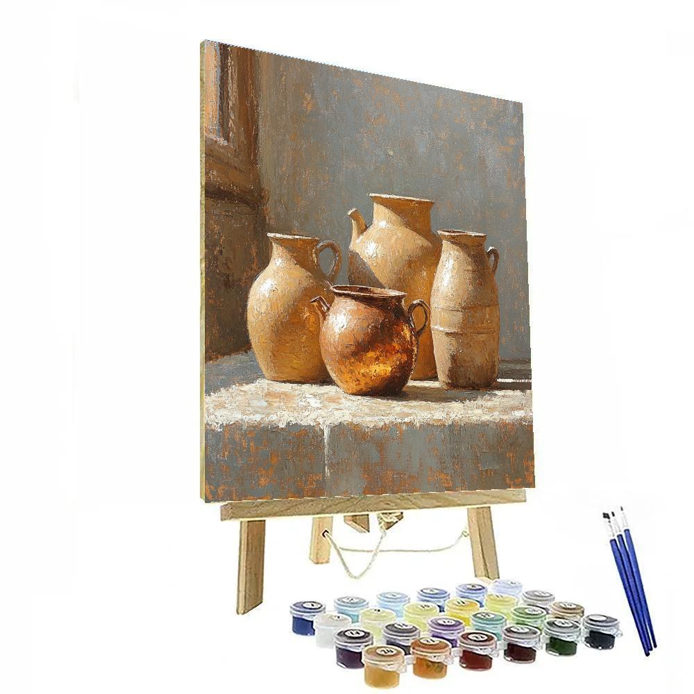 Diego Velázquez Inspired Earthenware And Copper Ensemble paint by number