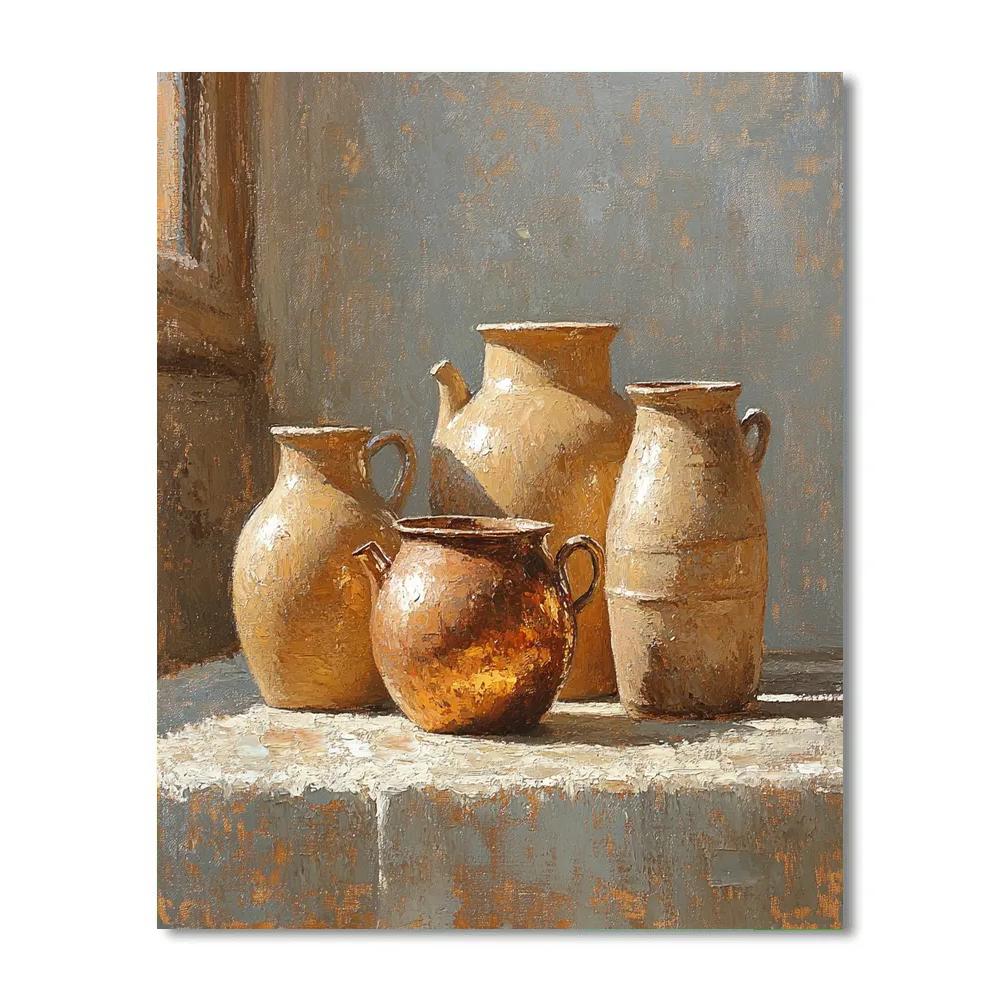 Diego Velázquez Inspired Earthenware And Copper Ensemble paint by number