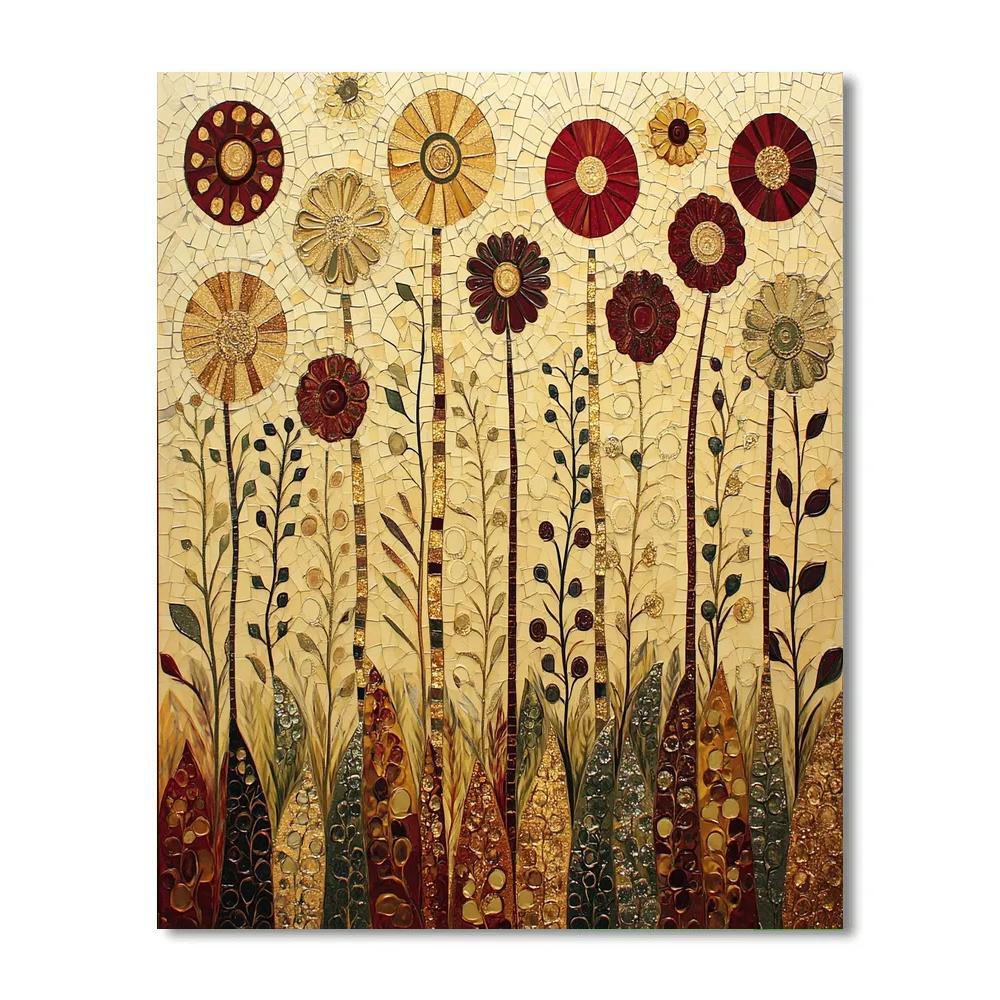 Gustav Klimt Inspired Ornamental Meadow Of Flowers Painting by numbers kit