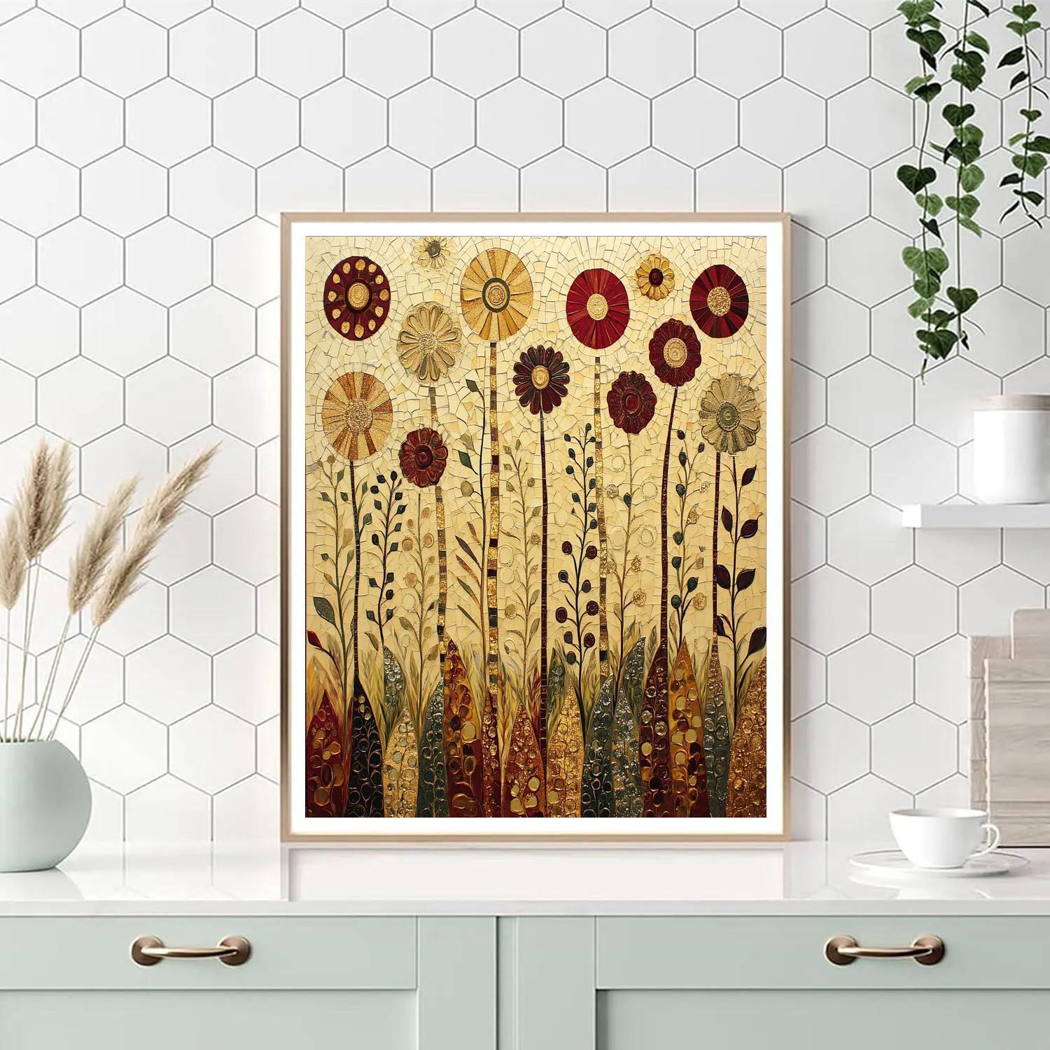 Gustav Klimt Inspired Ornamental Meadow Of Flowers Painting by numbers kit