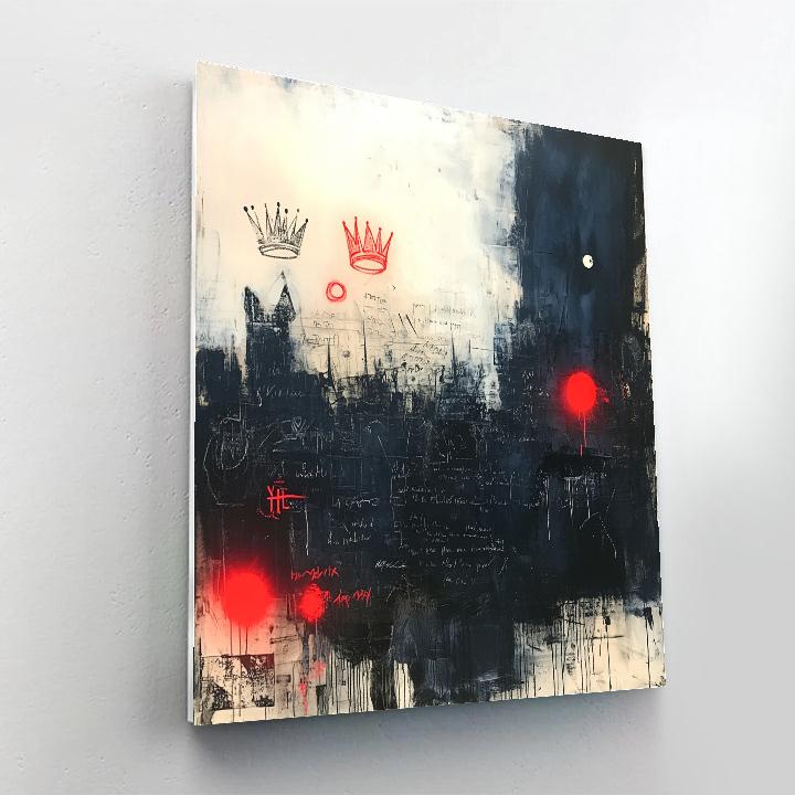 Jean-Michel Basquiat Inspired Midnight Manuscript paint by color