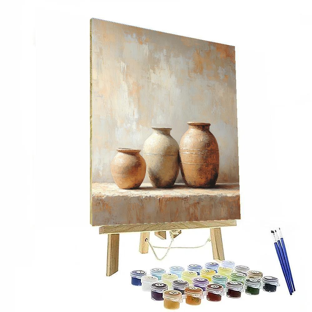 Diego Velázquez Inspired Clay Water Jars At Dusk Painting by numbers kit