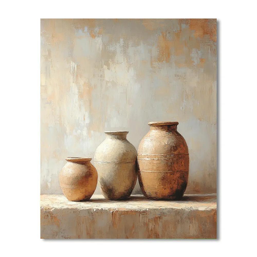 Diego Velázquez Inspired Clay Water Jars At Dusk Painting by numbers kit