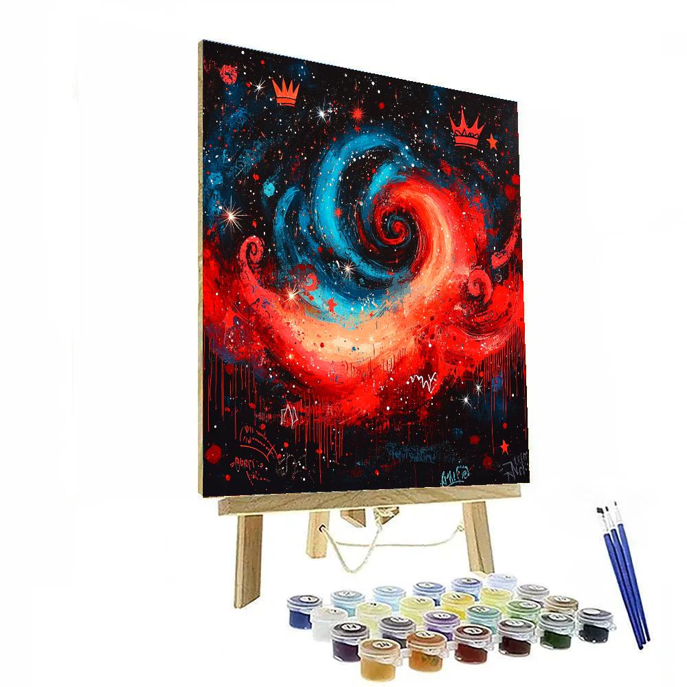 Jean-Michel Basquiat Inspired Cosmic Threads painting number kit