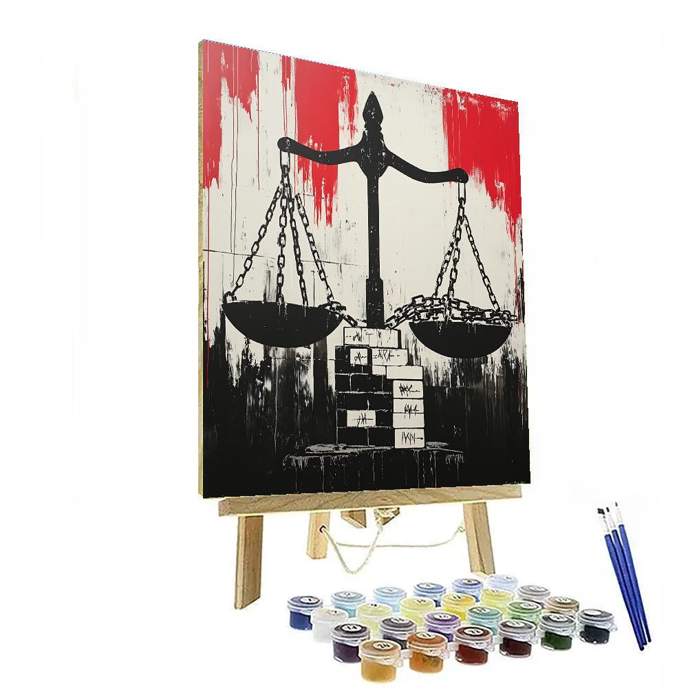 Banksy Inspired Social Justice Scales paint by color