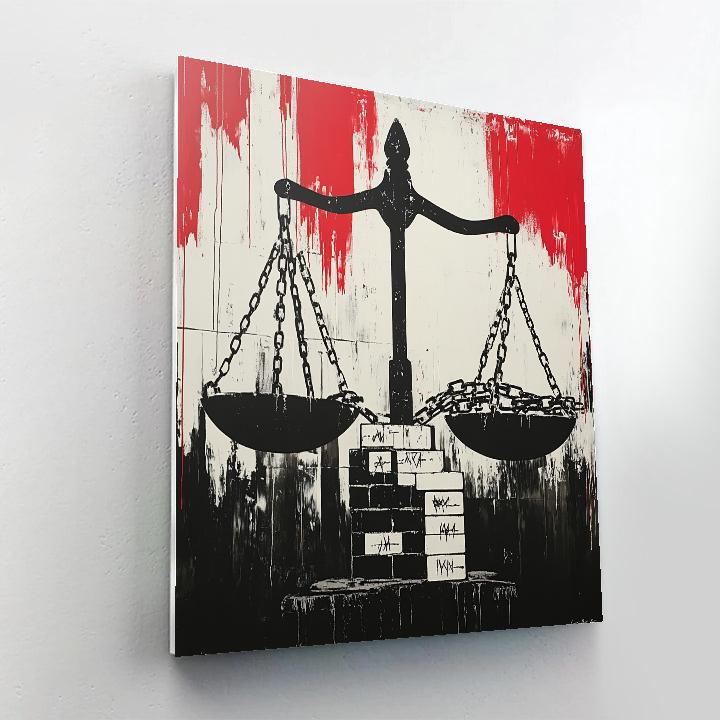 Banksy Inspired Social Justice Scales paint by color