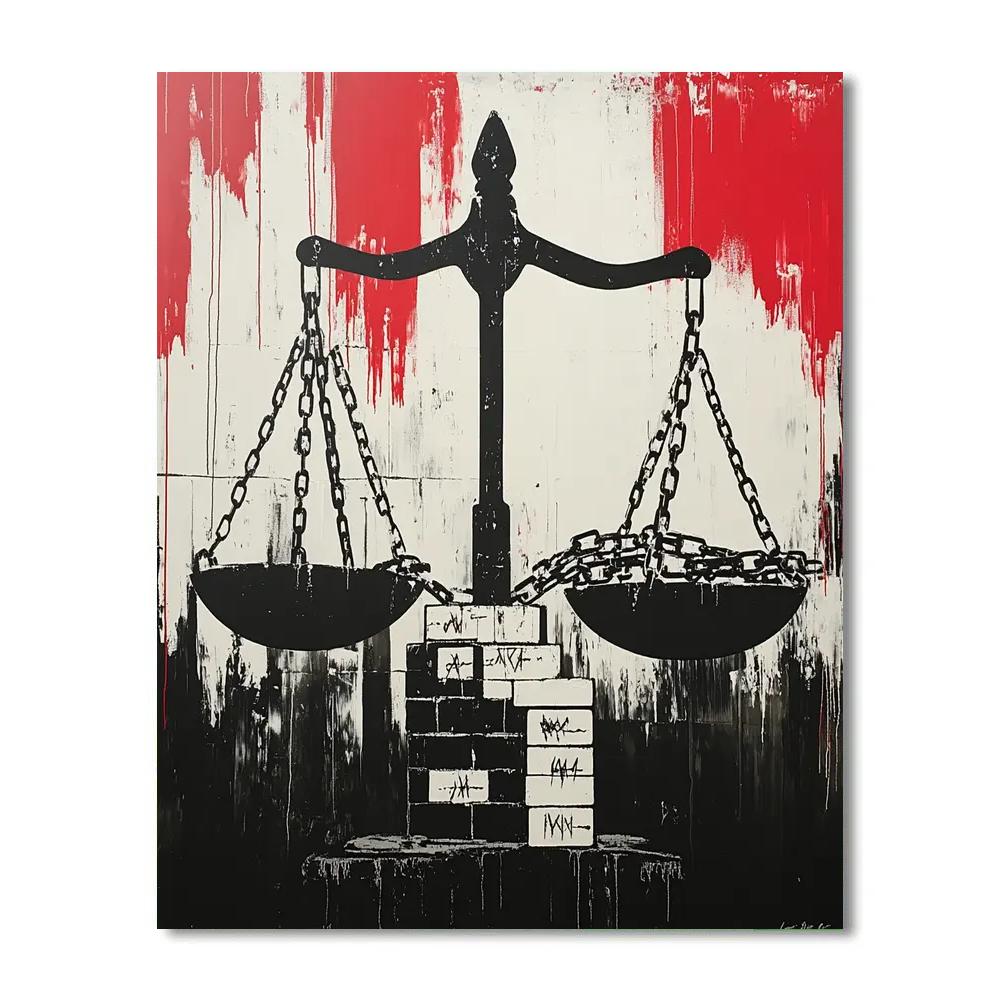 Banksy Inspired Social Justice Scales paint by color