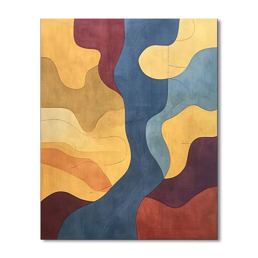 Paul Klee Inspired Quiet Cartography Number painting