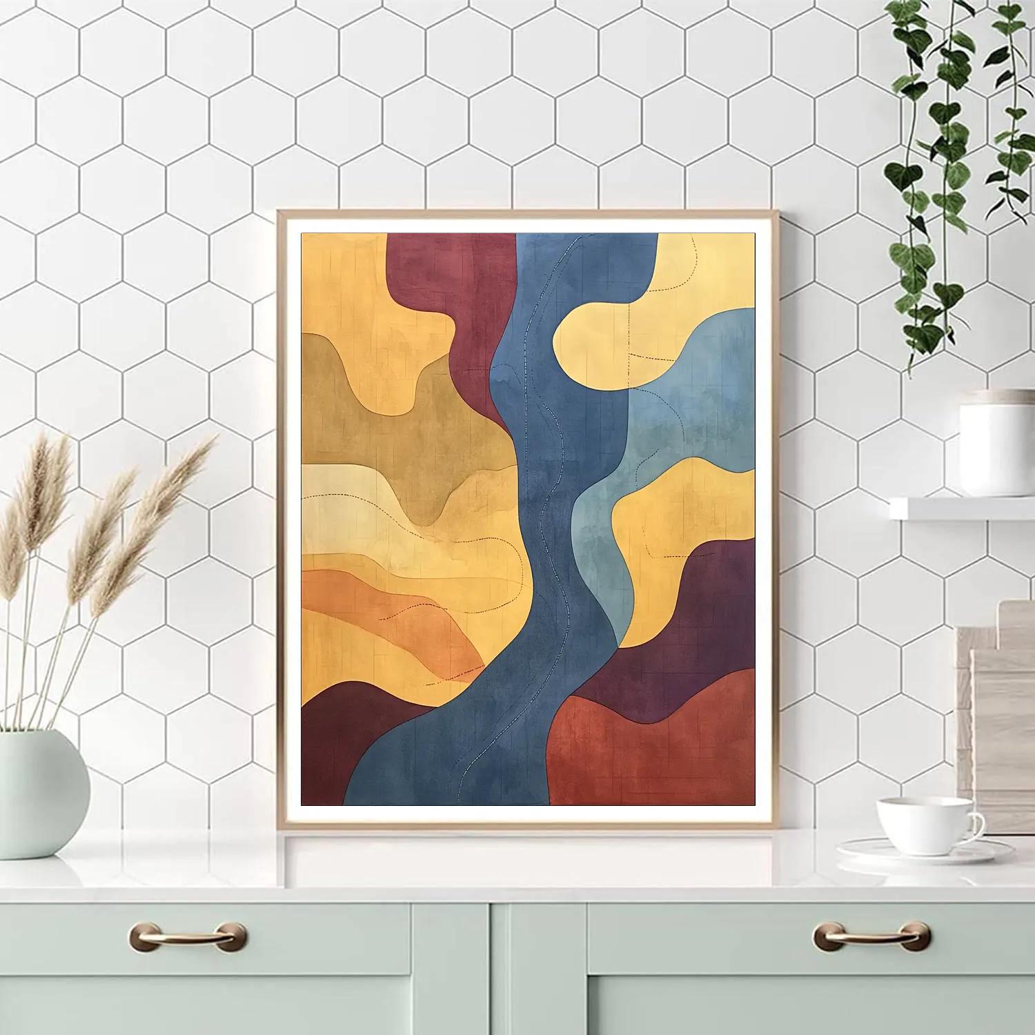 Paul Klee Inspired Quiet Cartography Number painting