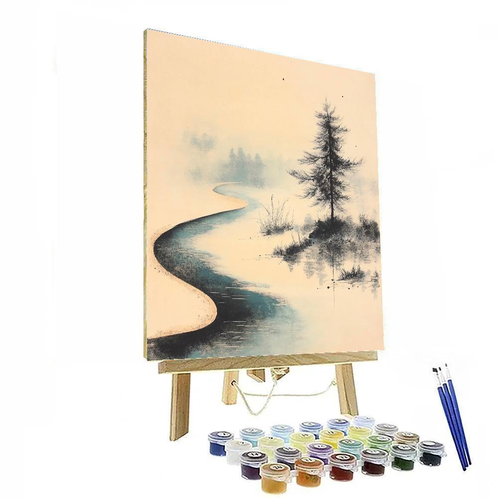 Zhao Mengfu Inspired River Of Calligraphic Light Number painting