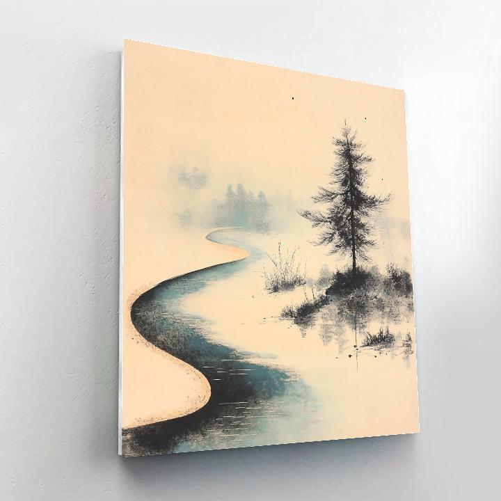 Zhao Mengfu Inspired River Of Calligraphic Light Number painting