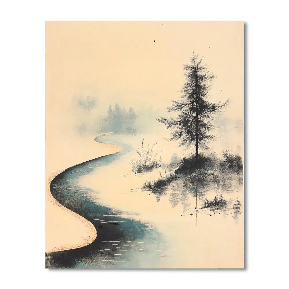 Zhao Mengfu Inspired River Of Calligraphic Light Number painting