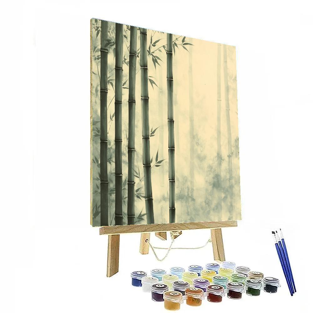 Zhao Mengfu Inspired Silent Bamboo Sonata paint by color