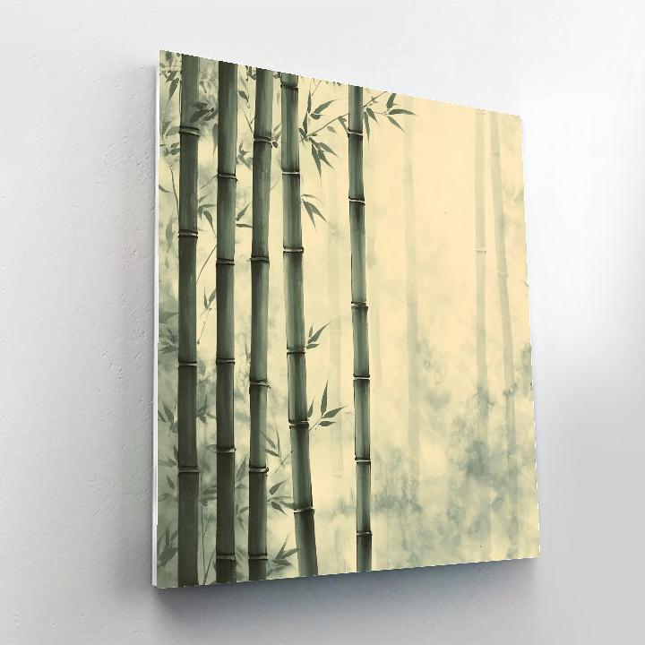 Zhao Mengfu Inspired Silent Bamboo Sonata paint by color