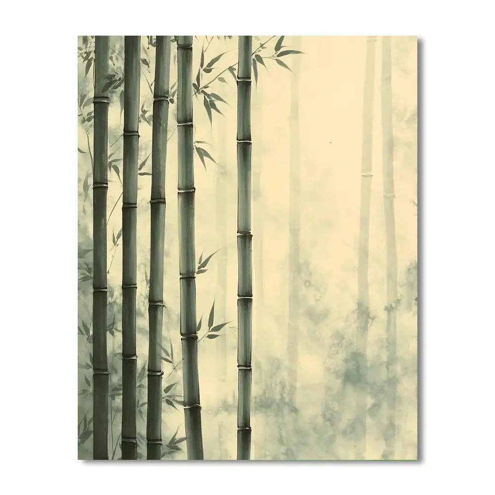 Zhao Mengfu Inspired Silent Bamboo Sonata paint by color