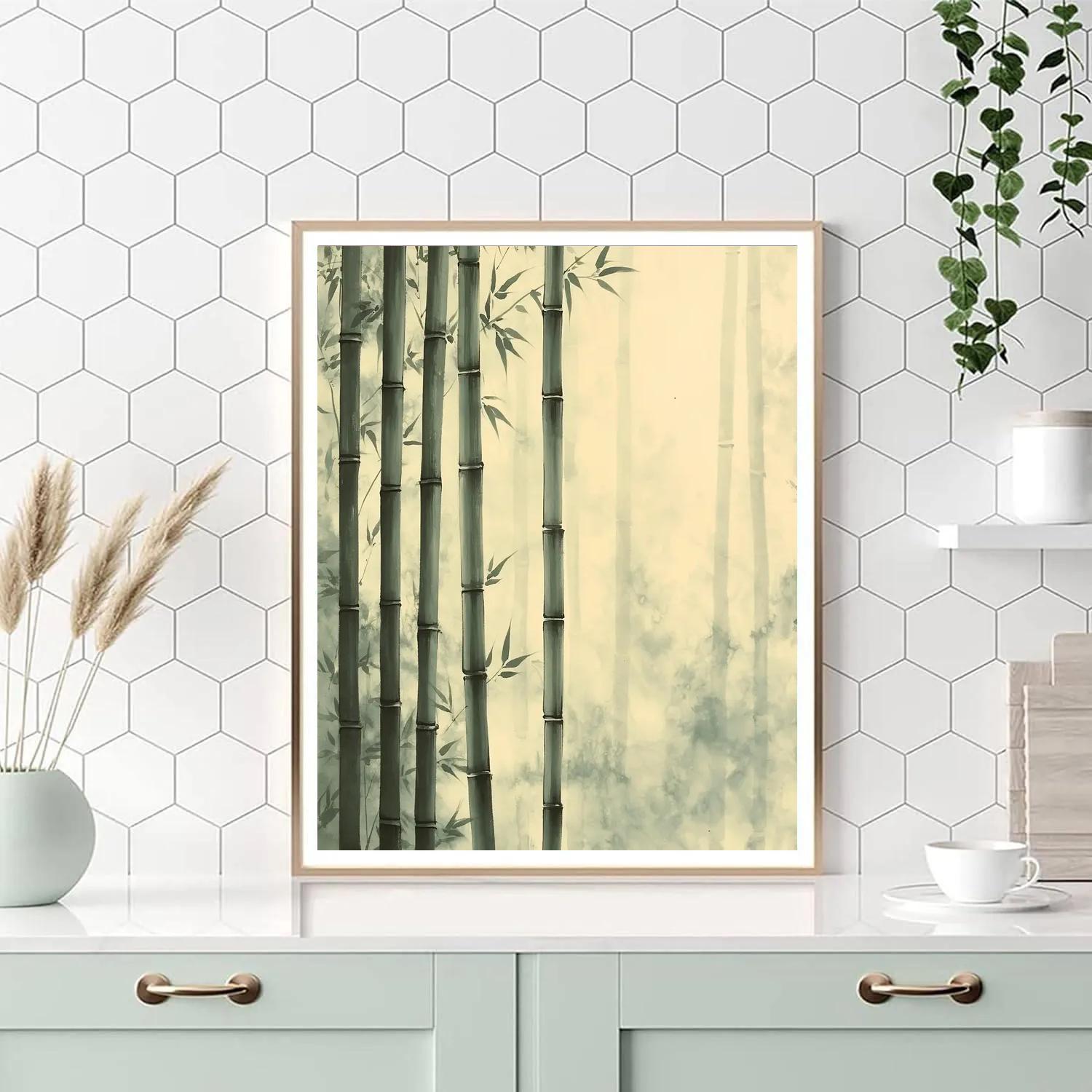 Zhao Mengfu Inspired Silent Bamboo Sonata paint by color