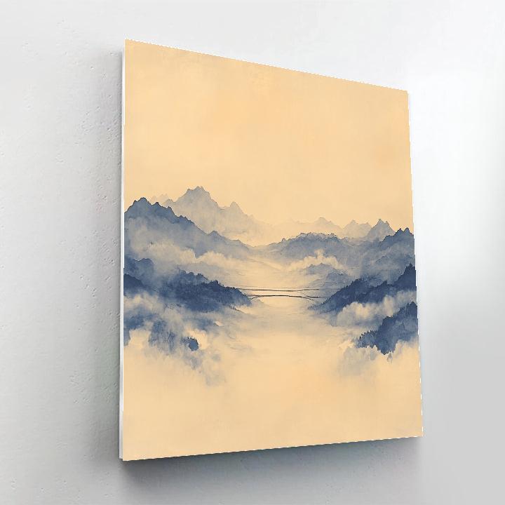 Zhao Mengfu Inspired Cloud Bridge Over Quiet Valley Paint by numbers art