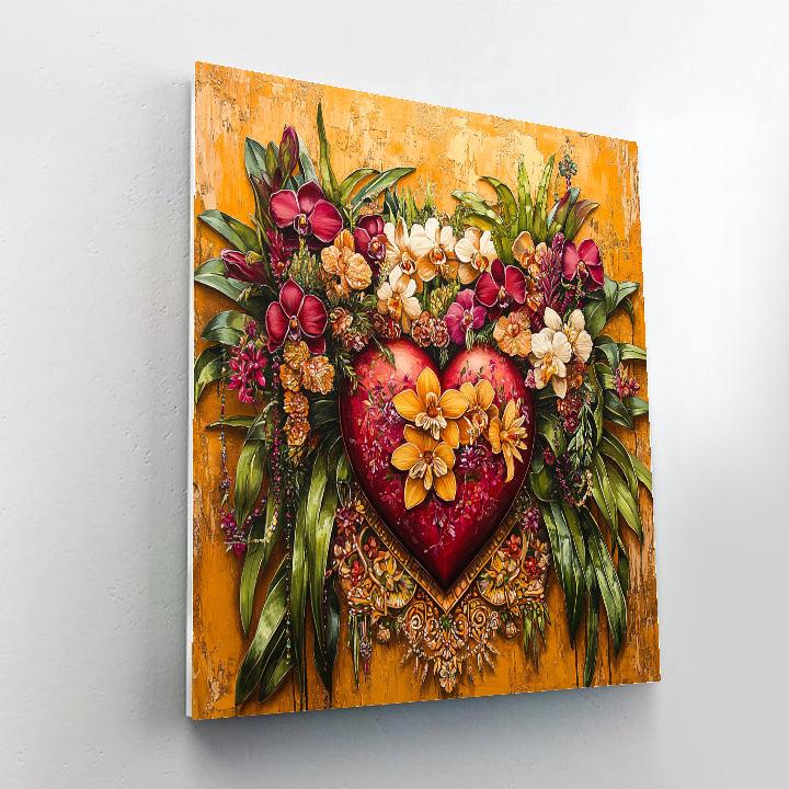 Frida Kahlo Inspired Botanical Heartscape painting number kit