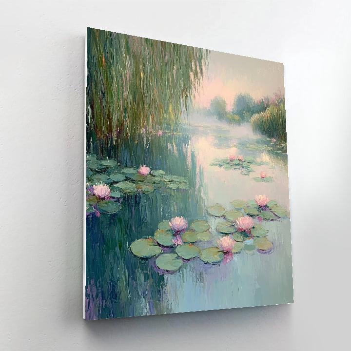 Claude Monet Inspired Waterlily Morning Mist paint by color