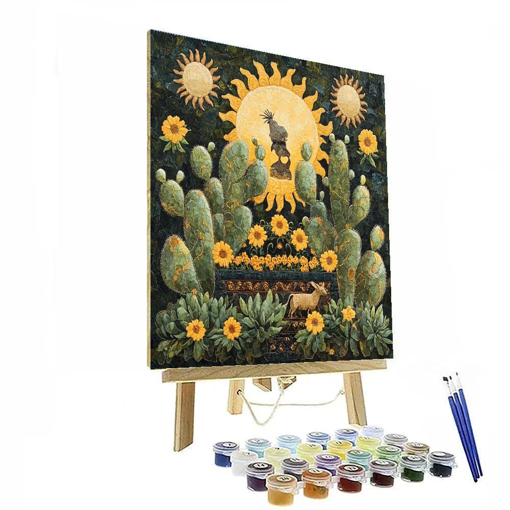 Frida Kahlo Inspired Cactus Altar Of Memory Numbered painting kits