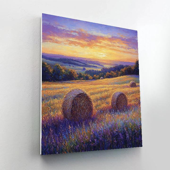Claude Monet Inspired Haystacks Lavender Dusk Paint by numbers art