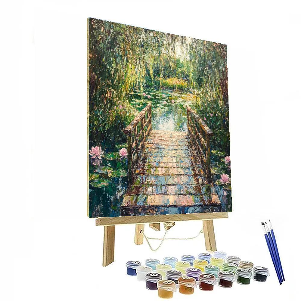 Claude Monet Inspired Giverny Bridge After Rain Paint by numbers art