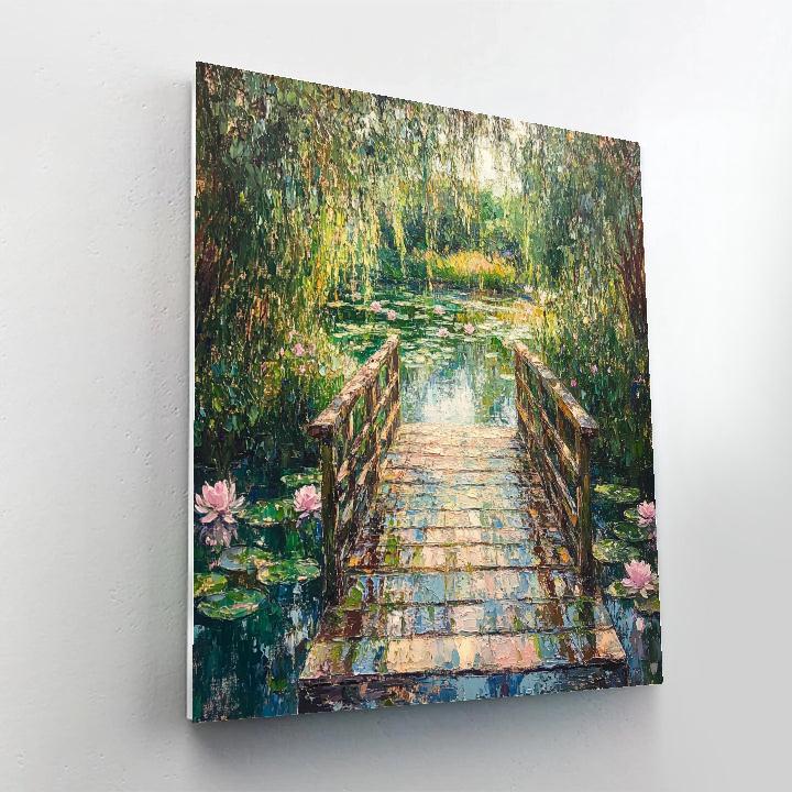 Claude Monet Inspired Giverny Bridge After Rain Paint by numbers art