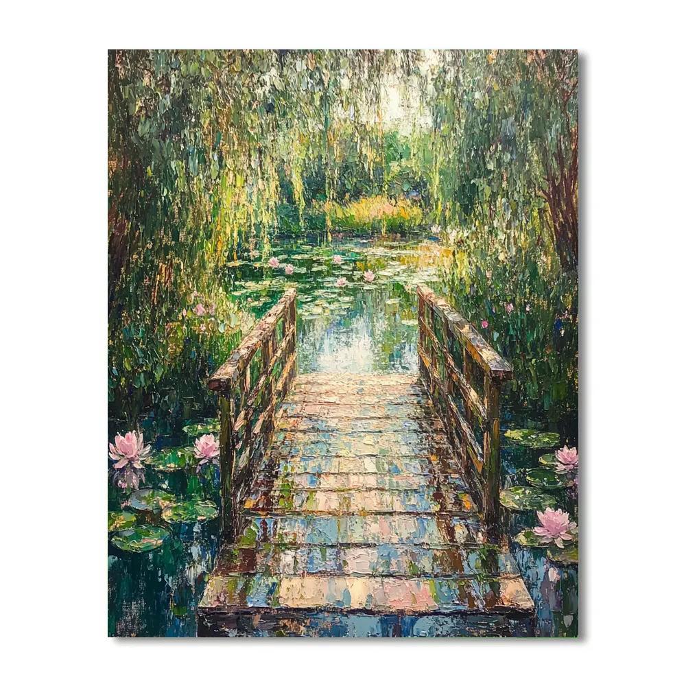 Claude Monet Inspired Giverny Bridge After Rain Paint by numbers art