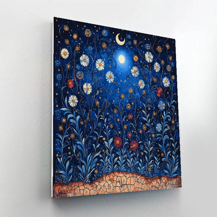 Frida Kahlo Inspired Moonlit Flora Lament paint by number