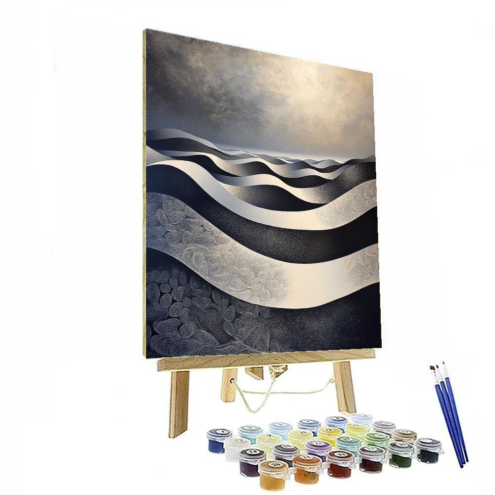 M.C. Escher Inspired Möbius Wave Tapestry Paint by numbers art