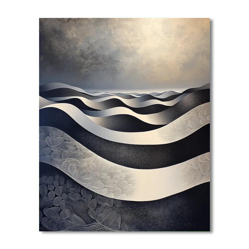 M.C. Escher Inspired Möbius Wave Tapestry Paint by numbers art