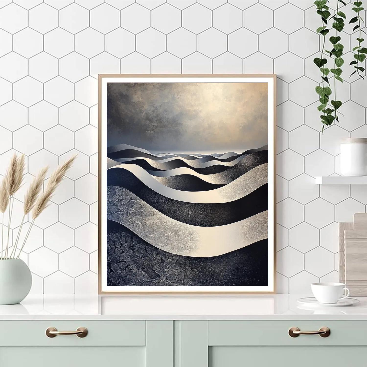 M.C. Escher Inspired Möbius Wave Tapestry Paint by numbers art