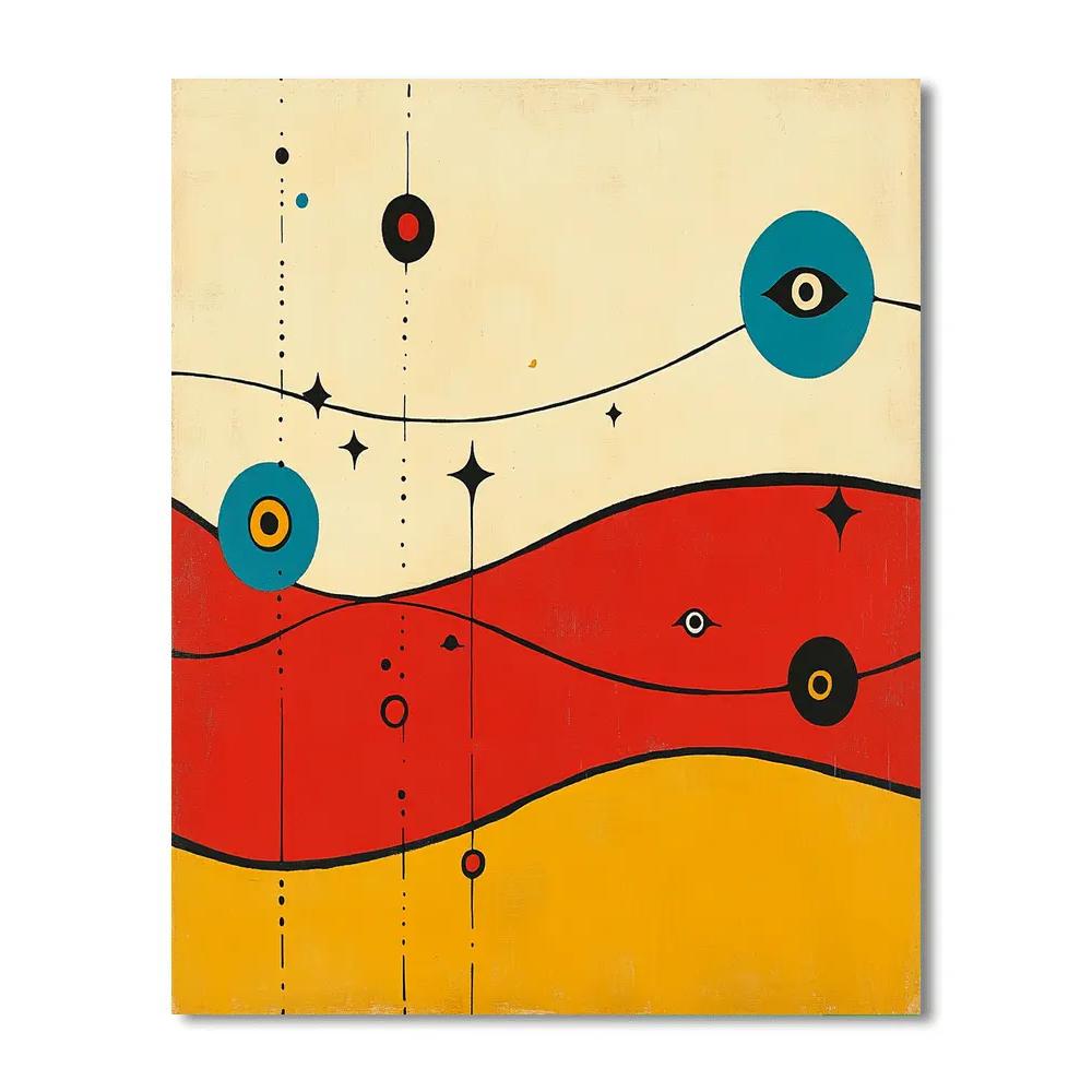 Joan Miró Inspired Star Map Of Feelings paint by color