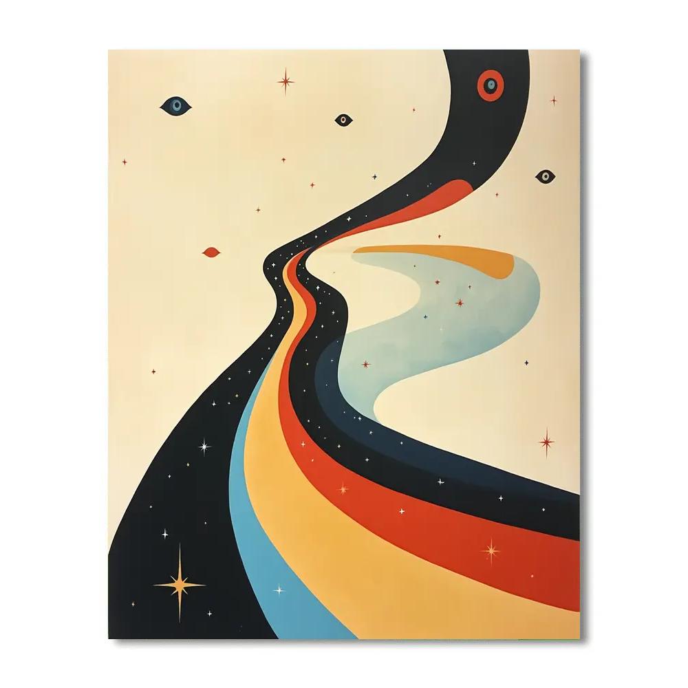 Joan Miró Inspired Migration Of Shapes paint by color