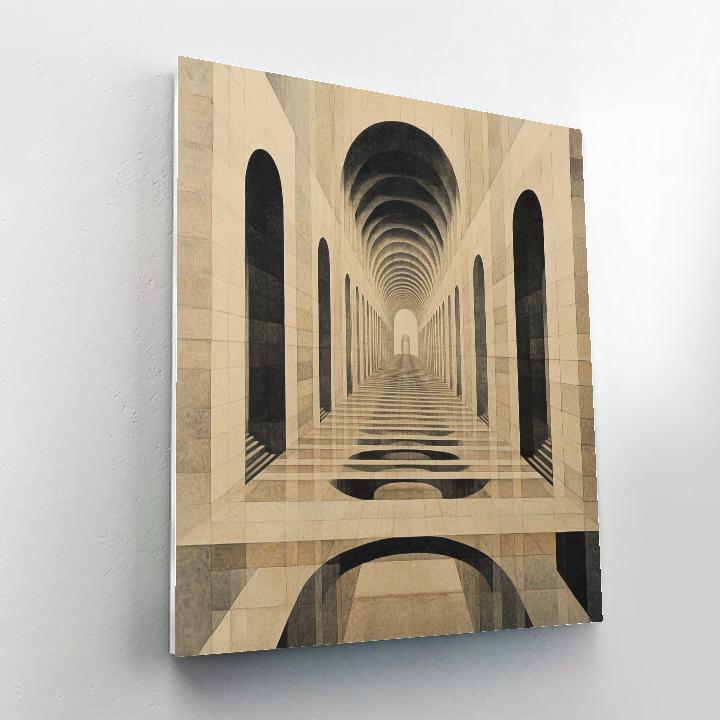 M.C. Escher Inspired Mirror City Labyrinth Paint by numbers art