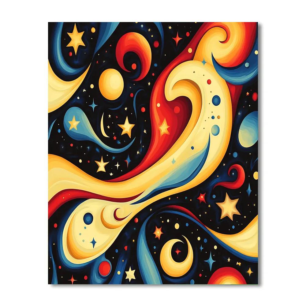 Joan Miró Inspired Cosmic Whimsy Numbered painting kits