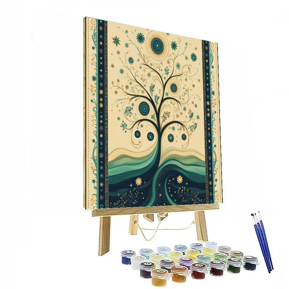 Alphonse Mucha Inspired Stellar Orchard painting number kit