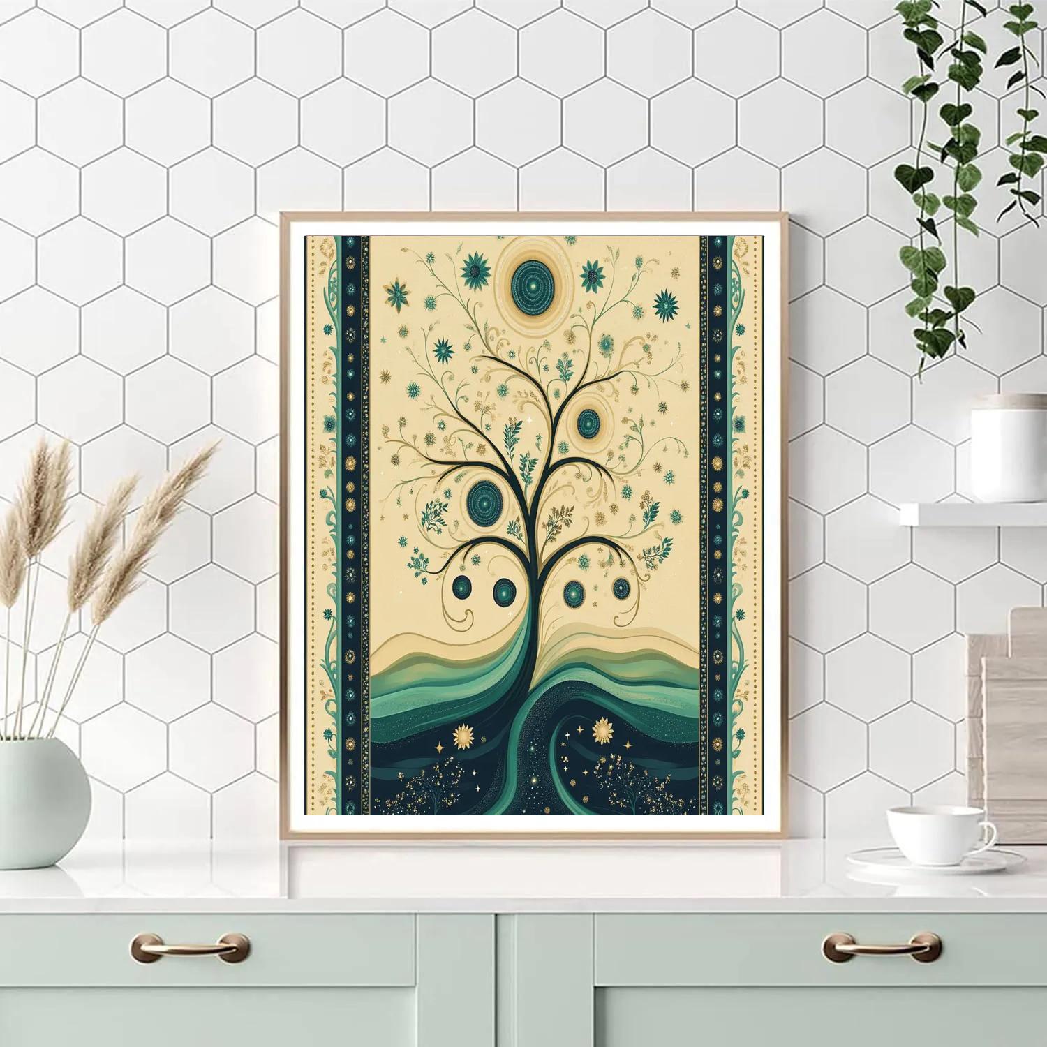 Alphonse Mucha Inspired Stellar Orchard painting number kit