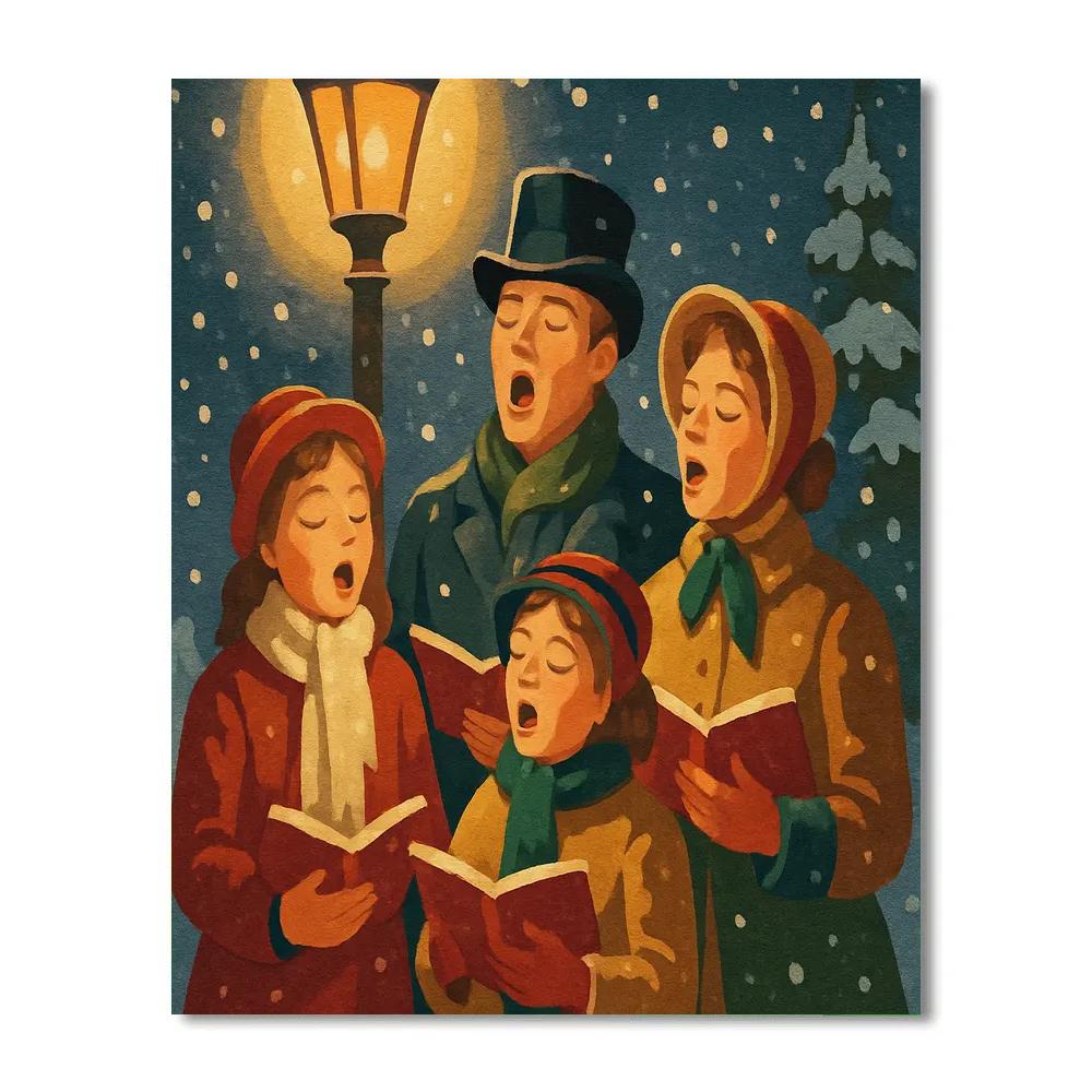 Lamplight Carolers Paint by numbers kits