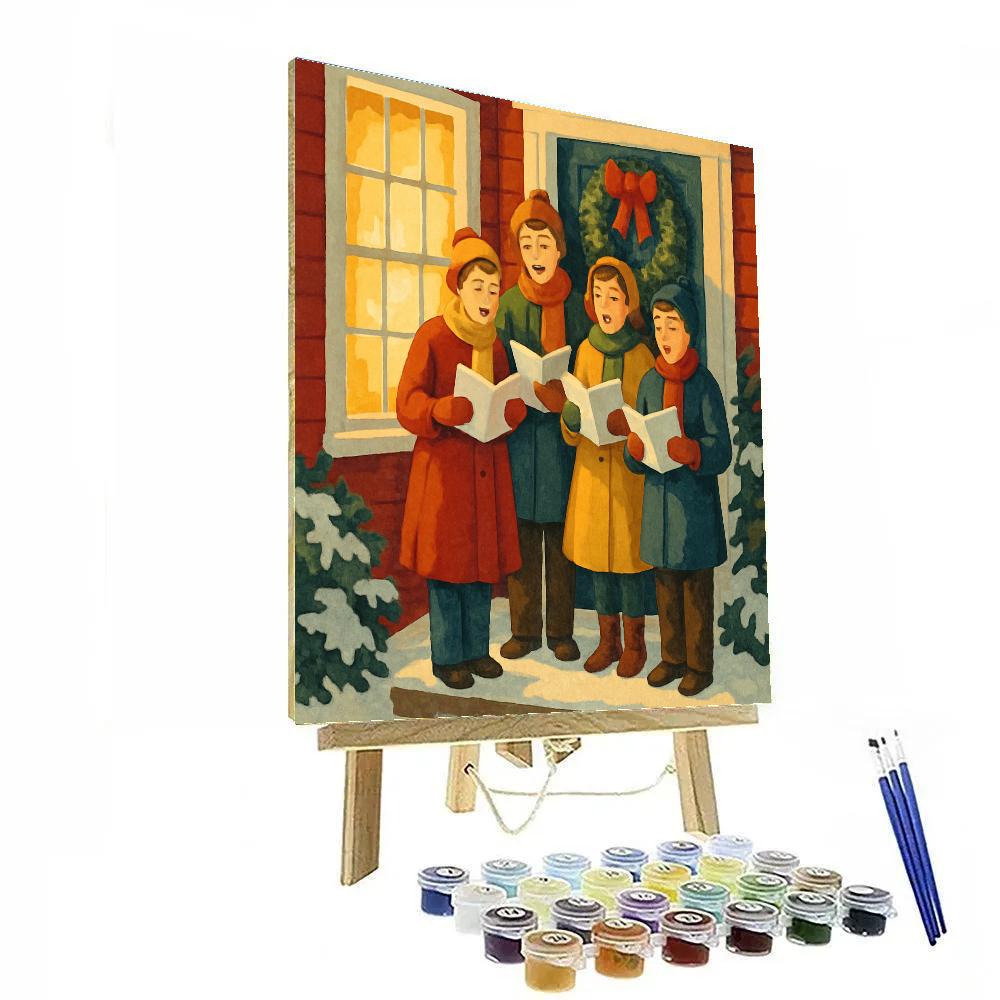 Caroling At The Door DIY paint by numbers