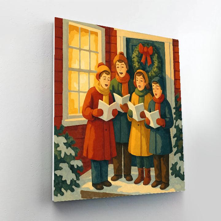 Caroling At The Door DIY paint by numbers