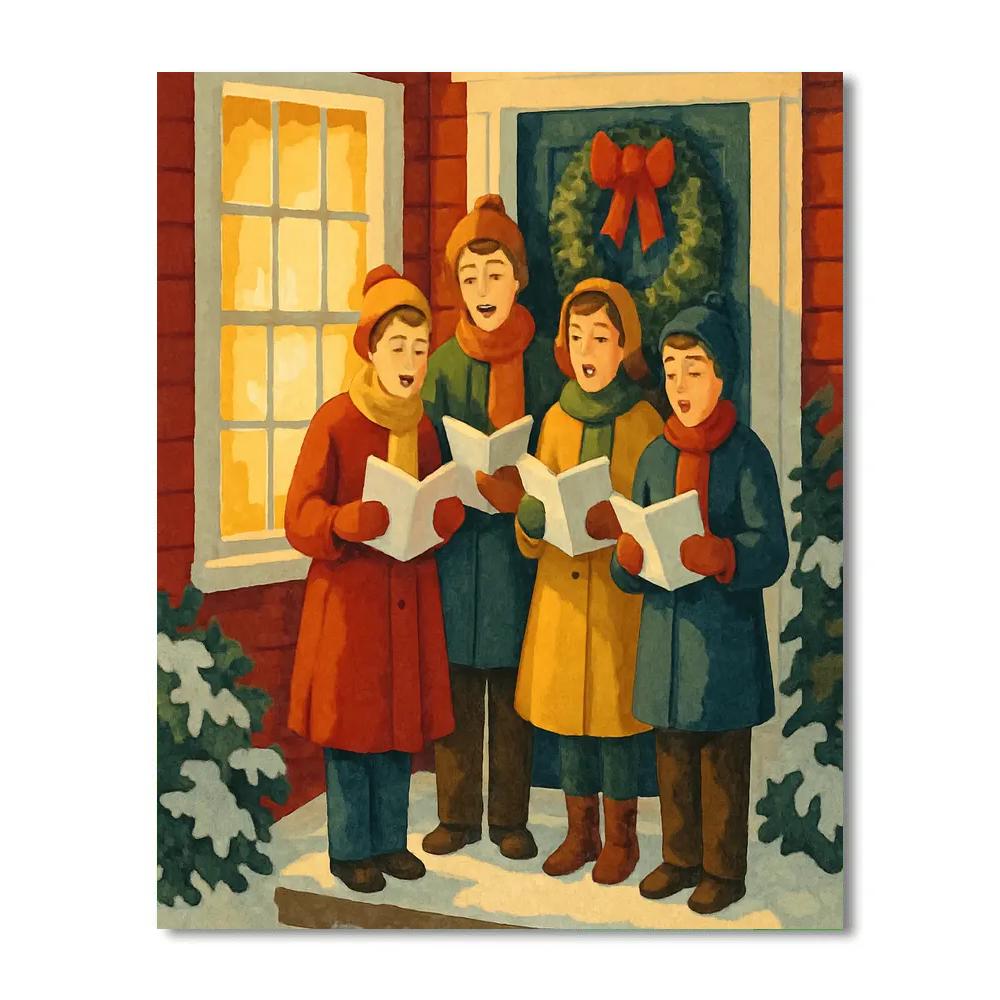 Caroling At The Door DIY paint by numbers