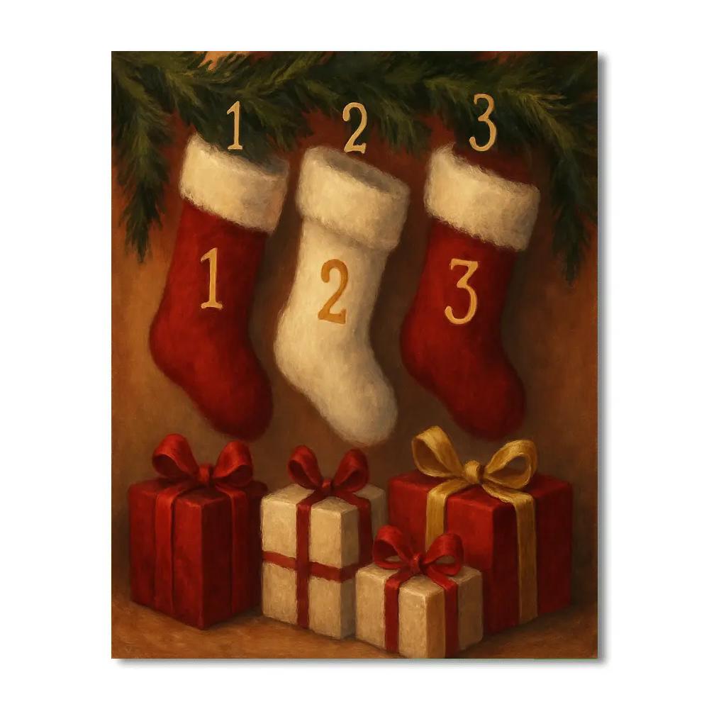 Gifts By The Fireplace Number painting