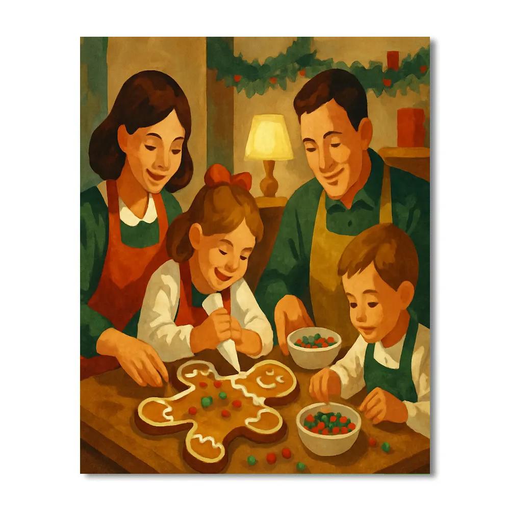 Gingerbread Workshop DIY paint by numbers