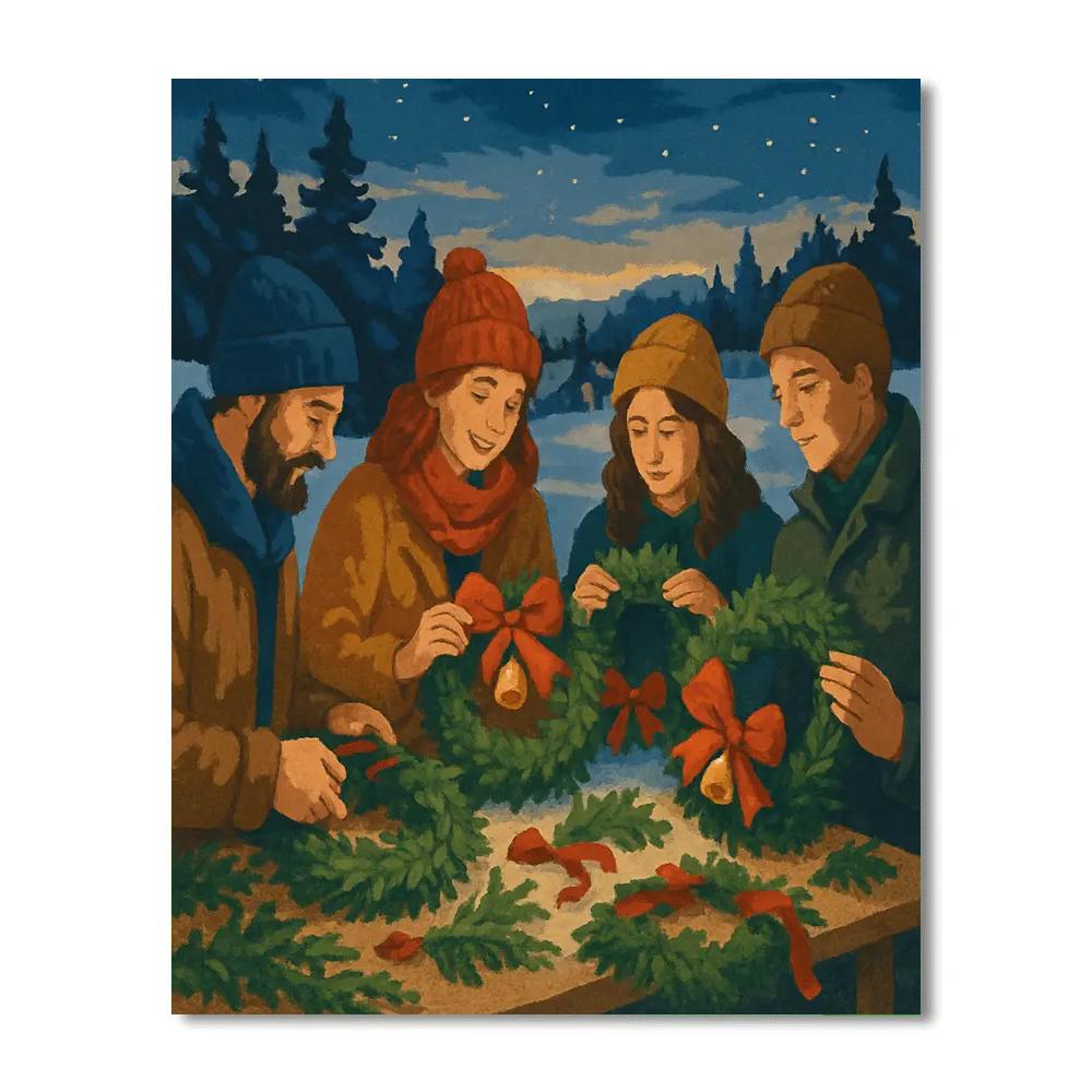 Wreathmakers At Dusk Number painting