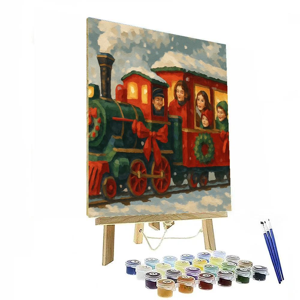Ribboned Train Ride paint by number